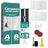 Reparaturpaste for Keramikfliesen, Reparatur kleiner Löcher in Keramikfliesen, Reparatur von Keramikfliesensplittern, A- und B-Mischpaste, Fliesenkleber, Reparaturset for Porzellanwaschbecken weiß, Re