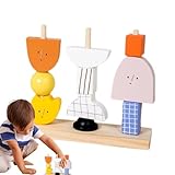 Bausteine ​​für Kleinkinder 1–3, Sortierspielzeug für Kleinkinder 1–3 | Holz-Farbsortier-Sensorspielzeug, Bauspielzeug für Kleinkinder - Neuartiges Bausteine-Spiel, Vorschulspielzeug für den Kindergar
