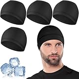Skull Cap, Fahrradmütze Unter Helm, 4 Stück Cooling Fahrradmütze Unter Helm, Atmungsaktive Eisseidenhut Sommer Skull Cap, Mütze Unter Fahrradhelm für Radfahren Laufen Bergsteigen Motorradfahren Unisex