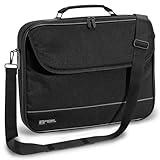 Pedea Laptoptasche Fair Notebook-Tasche bis 15,6 Zoll (39,6 cm) Umhängetasche mit Schultergurt, Schwarz