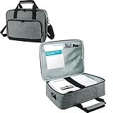 Boczif Projektor-Tragetasche, Projektortasche, kompatibel mit den meisten großen Projektoren, tragbare Aufbewahrungs-Reisetasche mit Laptopfach und verstellbarem Schultergurt für Mini-Projektor und