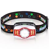 Glangeh Stirnlampe LED Wiederaufladbar mit 1200 mAh Akku, Superhell Kopflampe mit weiß- und Rotlicht 6 Lichtmodi, IPX4 Wasserdichte, 45° Verstellbare Lauflampe für Joggen, Angeln, Wandern & Laufen