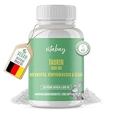 Vitabay Taurin Kapseln Hochdosiert 1000mg 120 Taurin Kapseln VEGAN - Taurin Kapsel L-Taurin Taurin Hochdosiert Kapseln Taurin Tabletten - L Taurin Taurine Capsules Aminosäure Taurin Taurine 1000mg