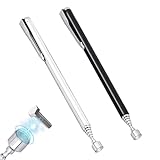 Kzouenzu Stabmagnet [2 Stück], Ausziehbar Stabmagnet Set, Edelstahl, Ausziehbar, Ausziehbar Bis 65cm, Magnetic Pick-Up Tool Für Bolzen, Muttern, Schrauben, Metallteile