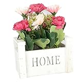 Pflanzkasten aus Holz | Holzkiste für rustikale Fensterbank-Pflanzgefäße, rechteckiger Blumentopf, rustikale Dekoration für Zuhause, Büro, Dekoration, für Blumen, Sukkulenten, Kakteen