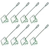 DECHOUS Aquariumnetz Kescher 8 Stück Kleines Quadratisches Fischernetz aus Kunststoff mit Feinmaschigem Nylon für Aquarien Kleine Teiche und Garnelen