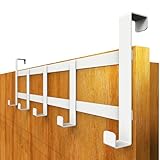 4smile Türgarderobe zum Einhängen, Fb. Weiß - Universelle Türhaken für deutsche Türen, stabile Kleiderhaken Tür - Leicht montierbare Türhakenleiste, Hakean zum Einhängen