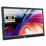 Kenowa 17.3 Zoll USB-C Tragbarer Monitor HD 1600 * 900 Bildschirm LCD Externe Monitor mit Typ-C/HDMI Kopfhörerbuchse für PS3 PS4 Mac Raspberry Pi B Computer Laptop