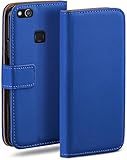 moex Book Case für Huawei P10 Lite Handyhülle mit Kartenfach, Hülle klappbar 360 Grad Schutzhülle, Klapphülle Flip Case Cover, PU Leder Handytasche Lederhülle, Blau