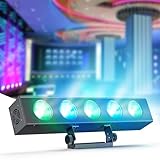 Wallwasher Effektstrahler 60W, 5 PCS 4-in-1 RGBW COB LED Bar d-m-x, Bühnenlicht Partylicht Sound Mode für DJ, Discos, Hochzeiten, Indoor/Outdoor, 1 Stück