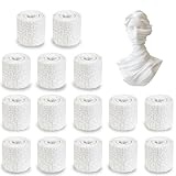 KELAV Gipsbinden Gipsabdruck Set 15 Rollen, 5 x 270cm Gipsbinde Rolle Abdruck Verband, Schnell Trocknend und Komfortabel, Gipsbinden zum Basteln, Weiß Gipstuch für Gipsabdruck