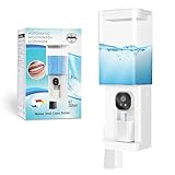 Roadtime Automatic Mouthwash Dispenser, 700ml Automatischer Mundwasser Spender mit 2 Becher, Mundspülspender für Badezimmer Wand, Mundwasserspender 2 Gears Adjustable für Badezimmer, Toilette Weiß