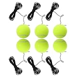HONITANO 6 Stück Teiliges Tennis-trainingsball Elastischem Schnur-rebounder Langlebige Tennisbälle für Einzelspieler Schnelles Aufprallen für Heim Outdoor-fitnessübungen