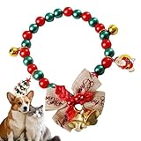 Weihnachtshundkragen - Urlaubskätzchen Halskette für Festliche Stil, Kragen mit, Elchanhänger für Wintermädchen, Bell und Weihnachtsmann, Baum, Schneeflocken, Junge, Haustier, kleine H