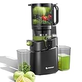 AMZCHEF 250W Automatischer All-In-One Entsafter, 145MM Öffnung und 1,8L entsafter für Gemüse und Obst, Entsafter Slow Juicer Testsieger mit Dreifachem Filter - Schwarz