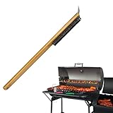 Hearthxy Hochleistungs Grillbürste und Schaber Kombination Grillbürste und Schaber mit Deluxe-Griff Grillbürste mit Schaber mit zusätzlichem Grilldrahtbürstenkopf Grillreinigerzubehör