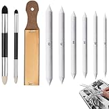 WQNNQW 9 Stück Papierwischer Set,8 Verschieden Papierwischer zum Zeichnen,Zeichnen Blending Stümpfe Radiergummi Stift für Hochglanz Detail Abwischen Korrigieren Kunst