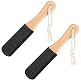 LIQWEI 2 Stück Fußfeile Für Verhärtete, Doppelseitiger Hornhautfeile Fußschrubber Aus Holz Hochwirksame Pediküre Raspel Für Verhärtete oder Trockene Haut zur Entfernung Abgestorbener Haut