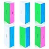 COMNICO 6 Stück Nagelpolierblock, Nagelfeilen Block, 4-stufig Entfernt Kanten und Erzeugt Sofort Einen Hochglanz Professionelle Nagelfeilen Polierer (Grün, Weiß, Blau, Rosa, stück, 1, Körnung 80/80)