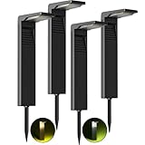 OUSFOT Solarstrahler für außen Garten [4 Stück] IP65 Wasserdicht Wegeleuchten Solar Strahler Außen mit 2 Farbtemperaturen Solarlampen Solarleuchten Gartenbeleuchtung für Garten/Terrasse/Wege