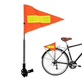 Reflektierender Fahrrad-Wimpel – Sicherheitsanhänger-Flagge, einziehbares, langlebiges Banner, gut sichtbares Zubehör | Zuverlässiges Outdoor-Rollstuhl-Rollerwagen-Radfahren-Warnschild für Reisen,
