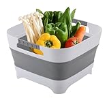 Waschanschale - Faltbares ŴAbing -Becken, Tragbares Schüssel Mit Abflussstopp | CollapsibleWasĥing Üp Bœwl Für Küche, Wäsche, Camping & RV Travel | 9L Leichtes Raumsparender Wann-Ergonomiegriff