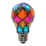 E26 Basis 4W 120 V LED Corloful -Glühbirne - 360 ° gefärbte Glühbirne | 120 Volt handbemalte Glühbirnne, Lebensdauer 27.000 Stunden für Haus in der Innenräume im Innenraum von Gartenbalkon Party