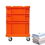 Aufbewahrungsbox mit Rollen, großes Fassungsvermögen für die Organisation zu Hause, große Box mit Rädern, für Umzüge, Garagen, Keller und Dachböden