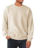 Meilicloth Herren Sweatshirt Raglan Sweat Langarm Crew Neck Casual Pullover Aprikose L