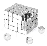 Wukong 81 Stück Neodym Magnete Extra Stark,5x5x5mm Starke Magnete Magnetkugeln mit Box,Würfel Kleine Magnete für Magnettafel，Glasmagnettafel，Kühlschrank und Handwerkliche Herstellung.
