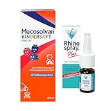 MUCOSOLVAN® Kindersaft Hustenlöser (100 ml) & Rhinospray plus Nasenspray (10 ml) bei Schnupfen