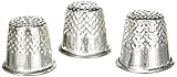 Glorex 5 2002 21 - Fingerhüte im 3er Set, in 3 Größen S, M, und L, aus stabilem Metall, mit kleinen Einkerbungen