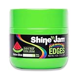 Ampro Shine-n-Jam Rainbow Edges - Starker Halt Lockiges Haargel für Frauen - Styling-Gel für Frauen - Stärkt mit Seidenprotein - Melonenscheibe - 113.5 g