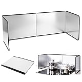 Spritzschutz Küchenrückwand, 4 Seitiger Spritzschutz Küche Faltbar, Spritzschutz Faltwand, Küchen-Spritzplatte Fettspritzschutz für Küchen, Pfanne, Wand, Herd (76x29x30Cm)