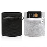 ZEYIYER Handgelenktasche mit Reißverschluss 2 Stück, Schweißband Handgelenk, Schweißbänder für Damen Herren, Schweißbänder Handgelenk Elastische Schweissband Wristband