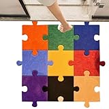 Puzzlematte für Boden | Set mit 12 quadratischen Puzzlematten – rutschfeste Innendekoration für Wohnzimmer, Schlafzimmer, Kinderzimmer, Spielzimmer, Zentrum