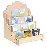 BlyeMichdi Grußkartenständer Mit 4 Etage Holz Display Ständer，Präsentationsständer aus Holz ,Robuste Multifunktionale Display-Staffeleien zum Organisieren und Präsentieren von Karten