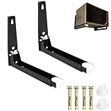 joonnair Faltbare Mikrowellenhalterung Wand aus Edelstahl, Halterung Mikrowelle Tragkraft Bis zu 40 kg Ausziehbar, Wandmontage – Mikrowellen Halter Aufbewahrung Mikrowellenhalter(Schwarz)