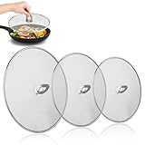 KUOFANY 3 Stück Spritzschutz, Edelstahl Spritzschutzdeckel, Multifunktionale Fettspritzschutz für Pfanne zum Verhindern von Öl oder Wasserspritzer 25cm, 29cm, 33cm