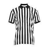 Herren Schiedsrichtershirt, Offizielles Schiedsrichtertrikot für Herren, Herren Offiziell Schiedsrichter Trikot, Schwarz-weiß gestreiftes Schiedsrichter-Kostü, für Basketball, Fußball, Fußball