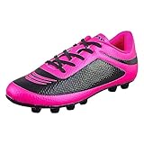 Vizari Infinity FG Fussballschuhe Kinder - Stollenschuhe Outdoor Fußballschuhe für Jungen & Mädchen - Rosa, Schwarz - Größe 33