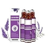 Lavendelöl Ätherisches Öl Roll-On, Reines Natürliches Duftöl, Lavendel ätherisches Öl, für Eine Harmonische, Entspannte Atmosphäre, Klare Gedanken mit Naturreinen Ätherischen Ölen (3PC, 30ml)