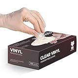 The Real Touch Einweg-Vinylhandschuhe, puderfreie und latexfreie transparent Einmalhandschuhe mit 100 Stück/Box (groß)