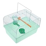 BELLIFFY Tragbarer Vogelkäfig Mit Sitzstange Futterbox Und Trinkspender Für Kleine Vögel Papageien Und Nymphensittiche Leicht Und Robust Für Vogeltransport Und Reise