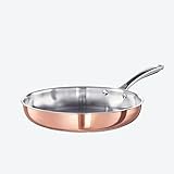 Hagen Grote 5-Lagen Kupfer-Bratpfanne ohne Deckel, mit magnetischem Edelstahl-Spezialboden, Ø 28 cm, 5 cm hoch
