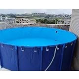 Aufstellpool für Fische – strapazierfähiges PVC-Canvas mit Ablassventil und Rahmen, einfache Einrichtung für den Außenteich für Koi und Goldfische