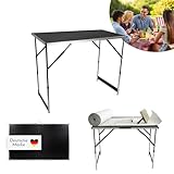 Lemodo 3-teiliger Tapeziertisch klappbar in schwarz - multifunktionaler Arbeitstisch - höhenverstellbarer Mehrzwecktisch - Malertisch - Profi-Tapeziertisch bis 50 kg belastbar (schwarz 50kg)