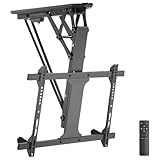 LogiLink BP0118 Elektrische TV-Deckenhalterung (32-70 Zoll) mit Fernbedienung für flache und curved Monitore auf geraden und schrägen Decken, Schwarz