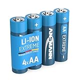 ANSMANN Extrem Lithium Batterie AA Mignon 1,5V, 4 Stück, Einwegbatterien, LR6 FR6 L91, mehr Power für High-Tech Geräte, Spielzeug, Lichterkette, Kamera