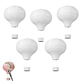 5PCS Heißluftballon Papierlampion, Lampions Deko Ballon, Heißluftballon Deko, ø40cm * 48cm, Papierlaterne Für Hochzeit Feier Geburtstag Party Einschulungsparty Mottoparty Baby-Shower-Party